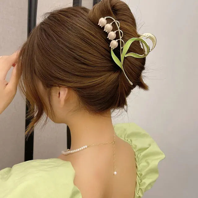 Crystal Pearl Flower Hairpin