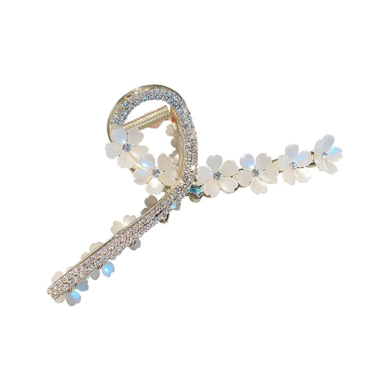 Crystal Pearl Flower Hairpin